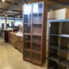 Tall Coffee Brown Glass Door Cabinet