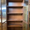 Tall Coffee Brown Glass Door Cabinet