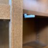 Tall Coffee Brown Glass Door Cabinet
