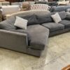 LAZAR Dark Grey 2 Piece Pentagonal Sectional Sofa