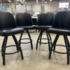 Black Vinyl Swivel Barstool (Set of 4)