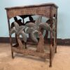 Metal Rattan Design Palm Tree End Table