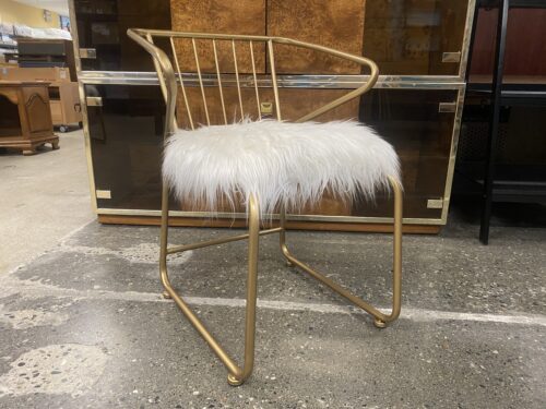 Golden Framed Faux Fur Chair