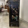 Black and Champagne Chinoiserie China Hutch with Glass Doors and Painted Details