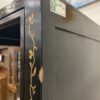 Black and Champagne Chinoiserie China Hutch with Glass Doors and Painted Details
