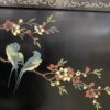 Black and Champagne Chinoiserie China Hutch with Glass Doors and Painted Details
