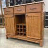 Light Wood Top Sideboard Buffet with Wine Rack