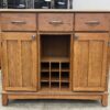 Light Wood Top Sideboard Buffet with Wine Rack