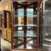 Lighted Wooden Mirrored 5-Shelf Corner Display Case