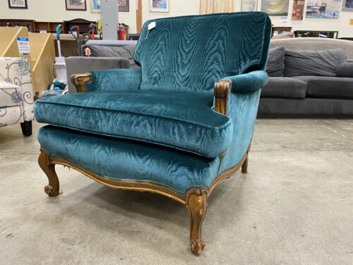Vintage Style Emerald Green Velvet Accent Chair