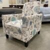 NOBLE HOUSE Darvis Blue and Cream Reclining Accent Chair