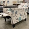 NOBLE HOUSE Darvis Blue and Cream Reclining Accent Chair