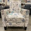 NOBLE HOUSE Darvis Blue and Cream Reclining Accent Chair