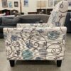NOBLE HOUSE Darvis Blue and Cream Reclining Accent Chair
