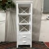 White 2-Drawer 3-Shelf Display Case