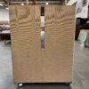 Glass Door Media Cabinet with Adjustable Shelves and Wheels