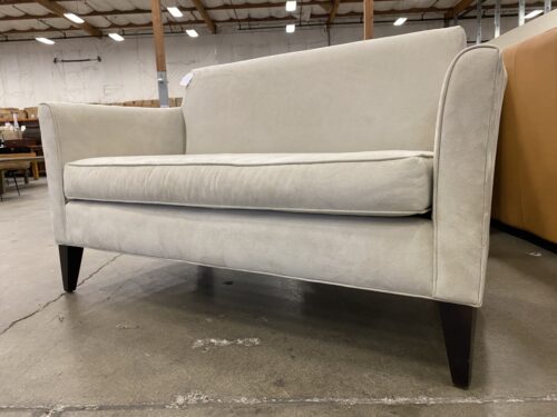 Cream Suede-y Petite Loveseat