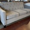 MAXHOME Plush Neutral Warm Grey Tufted 3-Seater Sofa