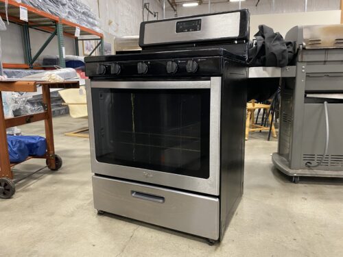 WHIRLPOOL Black Gas Stove Model #WFG505M0BS3