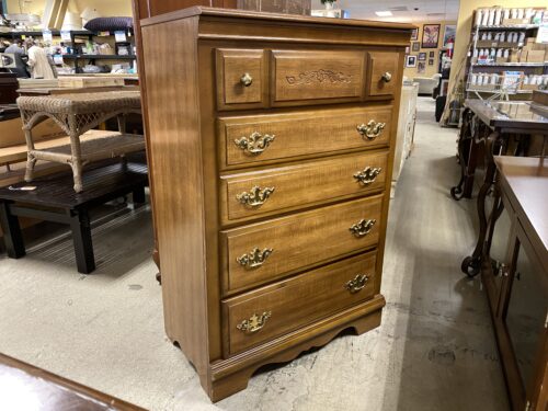 BASSETT Wooden 4-Drawer Tallboy Dresser