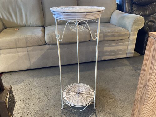 White 2-Tier Metal Frame Plant Stand