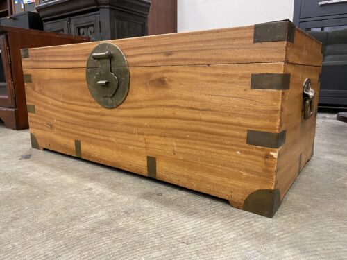 Campaign Style Cedar Storage Chest with Brass Accents