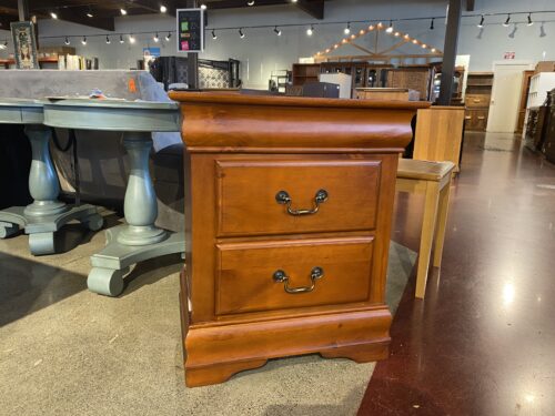 Two Drawer Traditional Wood Nightstand