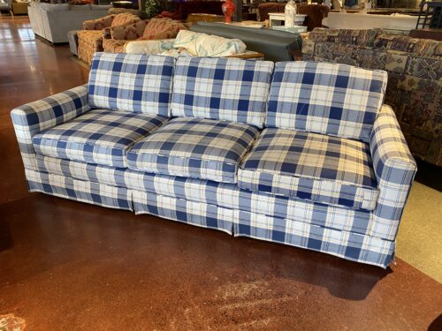 Coastal Plaid Three Seater Couch