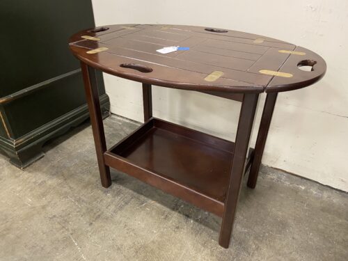 BOMBAY COMPANY Dark Mahogany Tea Table with Drop Leaf Removable Tray
