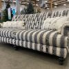 ANTHROPOLOGIE Suren-Striped Fan Pleat Sofa with Decorative Pillows