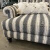 ANTHROPOLOGIE Suren-Striped Fan Pleat Sofa with Decorative Pillows