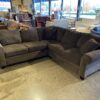 BROYHILL Brown Sectional Couch with Rolled Arms