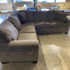 BROYHILL Brown Sectional Couch with Rolled Arms