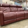 Uptown Maroon Reclining Leather Sofa