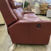 Uptown Maroon Reclining Leather Sofa