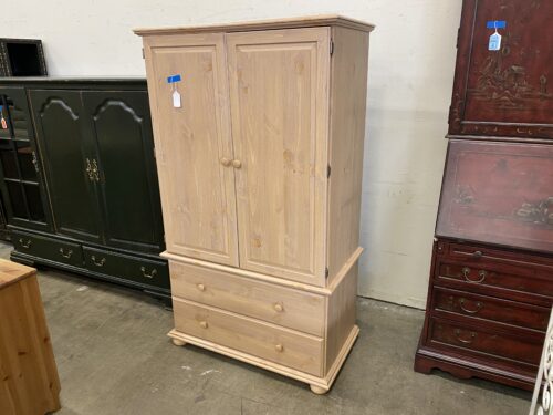 Whitewashed Wooden Armoire