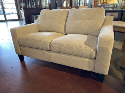 Modern Shaped Chenille Upholstered Loveseat