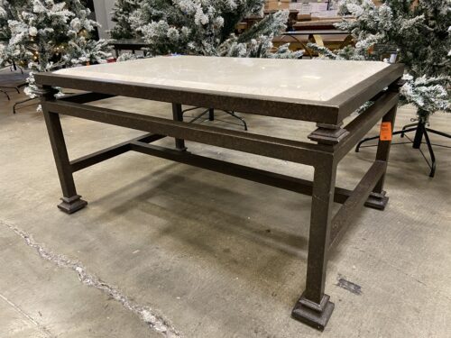 Marble Top Coffee Table with Metal Base