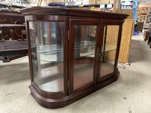 JASPER CABINET COMPANY Cherry Wood Curio Cabinet w/ Curved Glass Doors