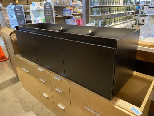 Black Wall Mount Single Sink Modern Bathroom Cabinet