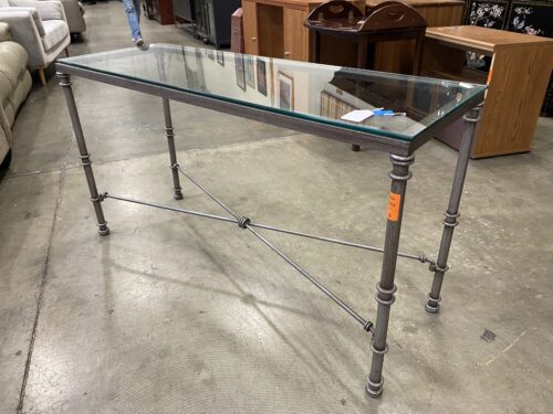 Glass Top Metal Frame Entry Table