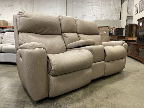 FLEXSTEEL  Rio Beige Microsuede Power Recliner