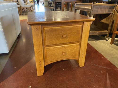 Two Drawer Nightstand with Dutchman Joint Detail