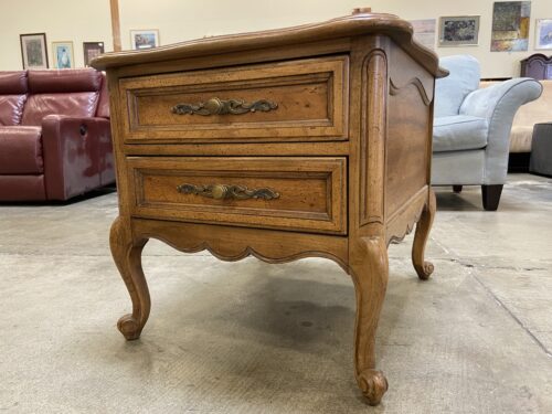 HICKORY MANUFACTURING CO. French Provincial 2 Drawer End Table