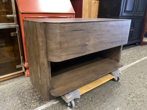 RESTORATION HARDWARE Brioni Open Nightstand In Rustic Brown Oak