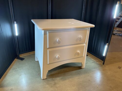 Clean-Lined White 2-Drawer Nightstand