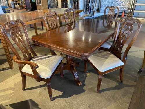 Grand Double Pedestal 6-Seater Dining Set