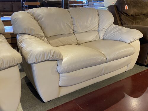 Plump Off-White Marshmallow Loveseat