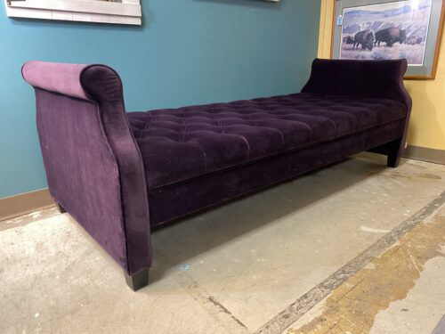 JENNIFER TAYLOR Dark Purple Velvet Tufted Day Bed