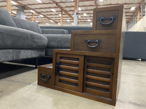 Dark Wood Japanese Style Step Tansu